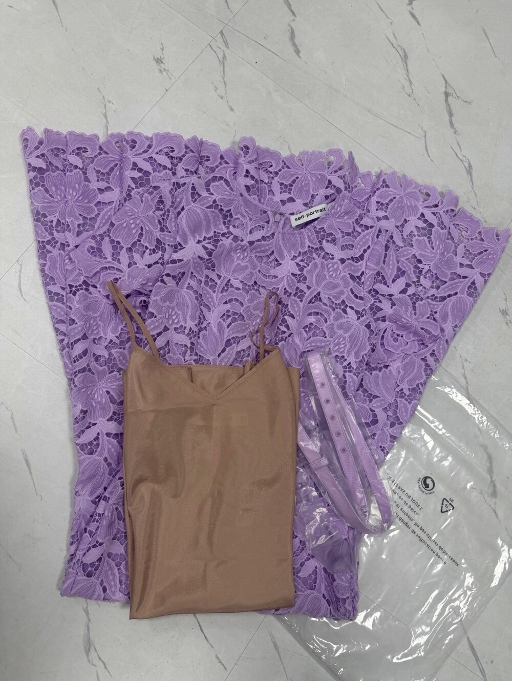 Self Portrait Lilac Lace Midi Dress - Picture 13 of 16